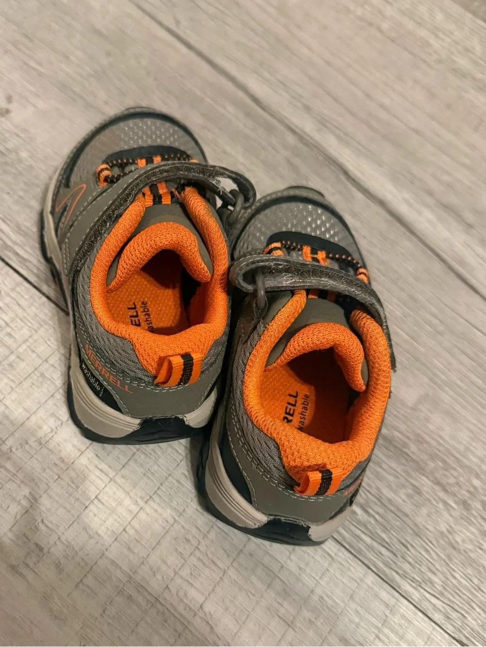 Baby boy Merrell Grey/Orange Hiking Shoes NWOT